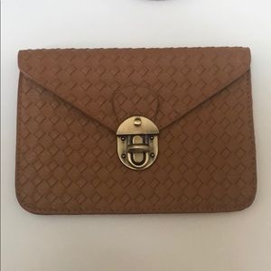 Woven Clutch NWOT Tan